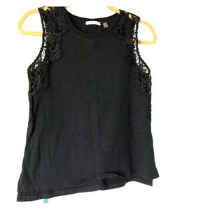 DEX black crochet detailed tank top